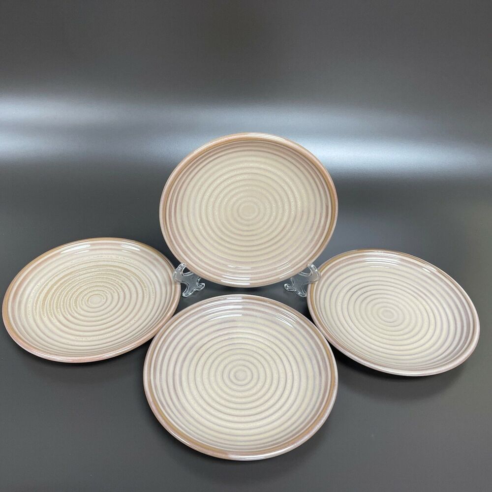 Sakura Eternity Ivory Port of‎ Call Salad Plates Rings 8 3/8" Lot of 4